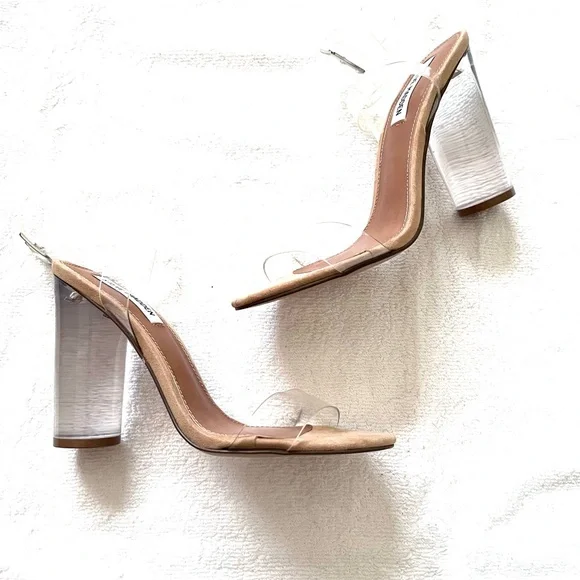 Steve Madden Clearer Transparent Block Heels - Picture 4 of 5
